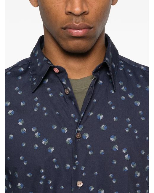 Paul Smith Blue Patterned Shirt for men