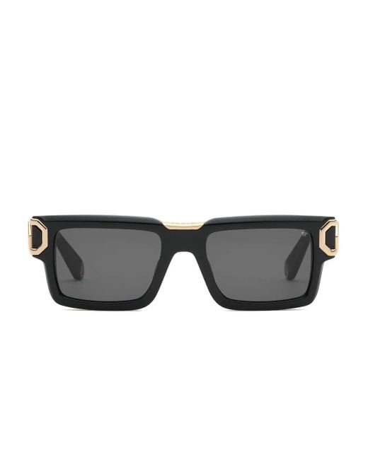 Philipp Plein Gray Rectangular-Frame Sunglasses for men