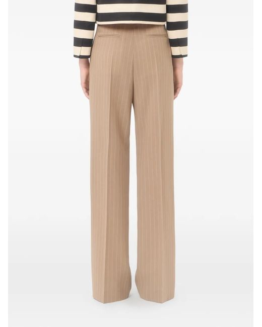 Valentino Garavani Natural Faded Pinstripe Trousers