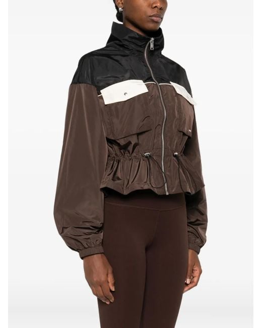 P.E Nation Brown Pocket-Detail Zip-Front Jacket