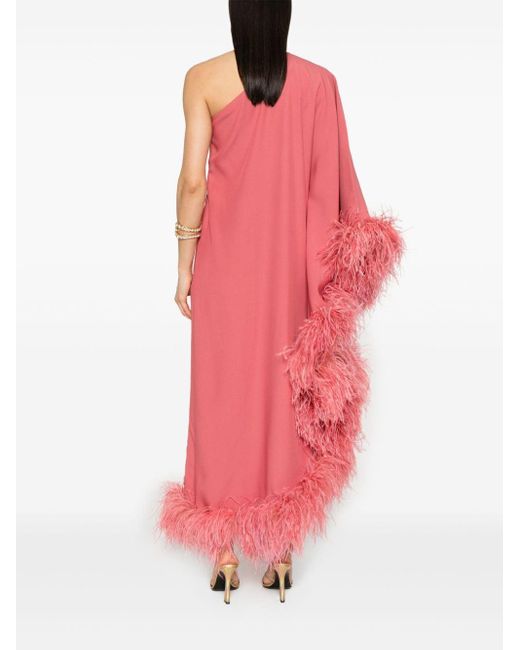 ‎Taller Marmo Pink Ubud Kleid mit Federbesatz