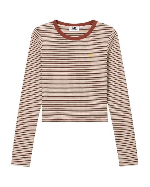 Chocoolate Natural Striped Long-Sleeve T-Shirt