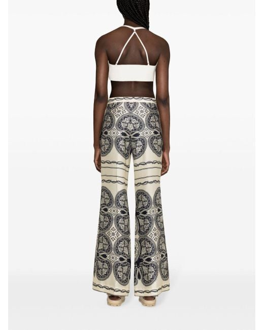 Sandro Gray Printed Flared Trousers