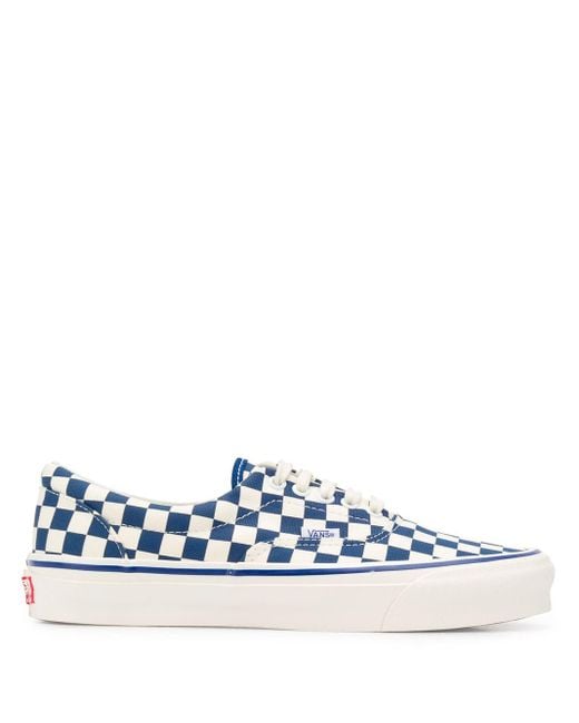 blue checkered vans with laces