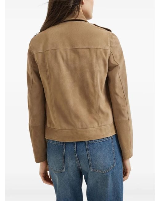 Brunello Cucinelli Brown Leather Jacket