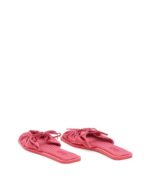 Carlotha Ray Pink Quilted Ties Flat Mules
