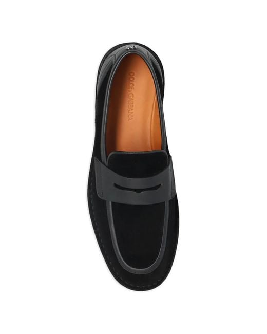 Dolce & Gabbana Black Leather Loafers for men