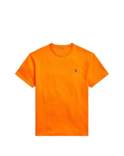 Polo Ralph Lauren Orange Embroidered-Logo T-Shirt for men