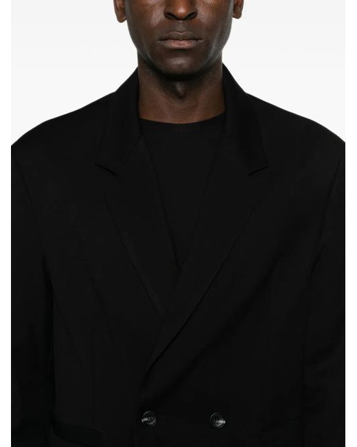 Imperial Black Double-Breasted Cotton Jacket for men