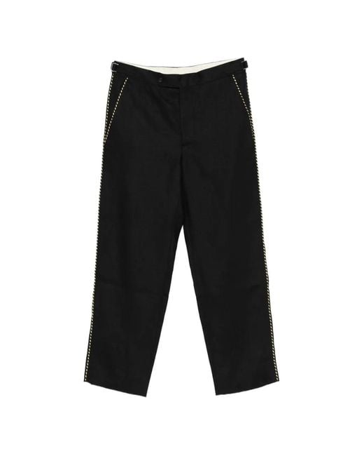 Bode Black Piping Trousers for men