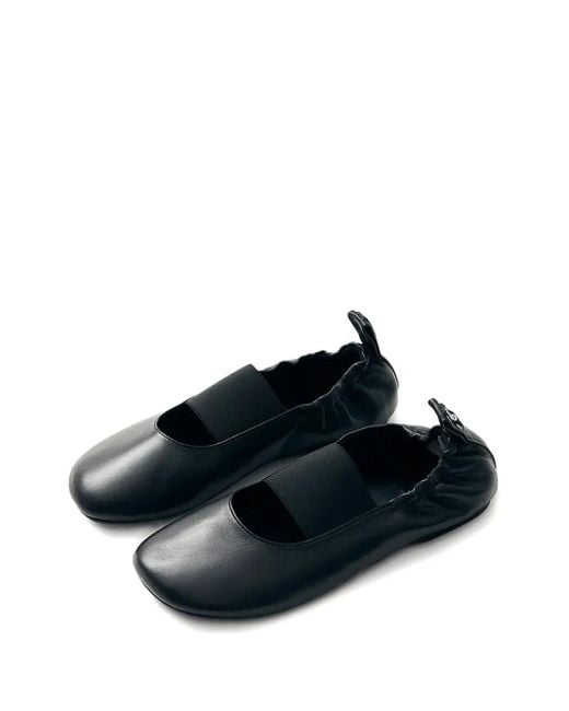 Alohas Blue Sutton Elastic-Band Gathered Ballet Flats