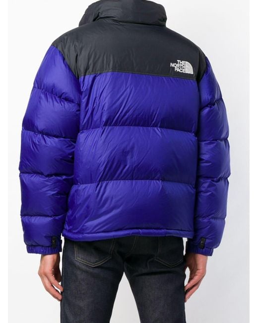 The North Face Two tone Puffer Jacket in Blue for Men Lyst