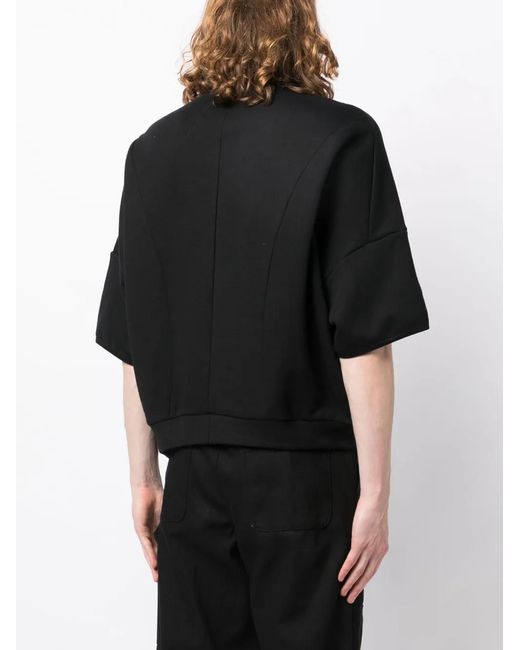 Random Identities Black Buckle-Detailed Cotton T-Shirt for men