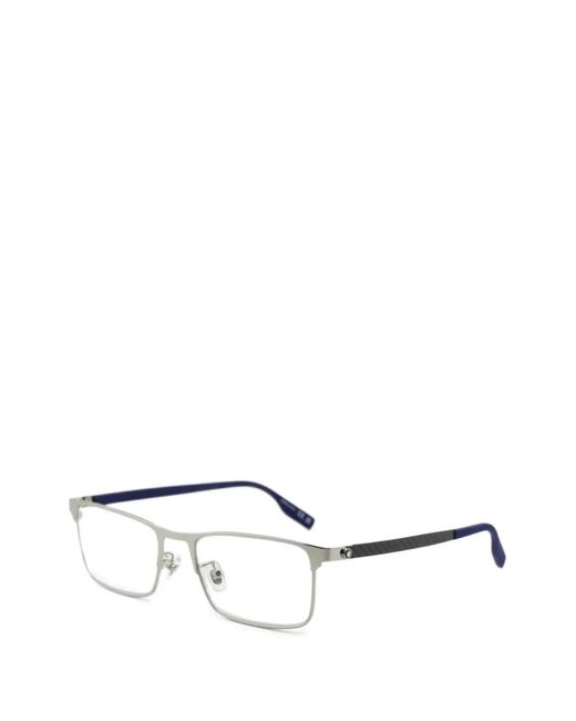 Montblanc White Rectangle-Frame Glasses for men