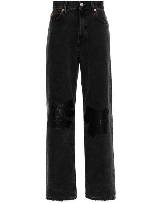 Martine Rose Black Klassische Jeans mit Streifen