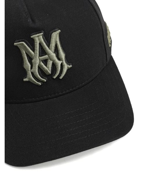 Amiri Black Logo-Embroidered Baseball Cap for men