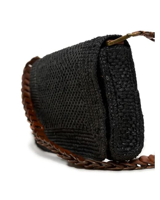 IBELIV Black Milano Braided-Strap Shoulder Bag