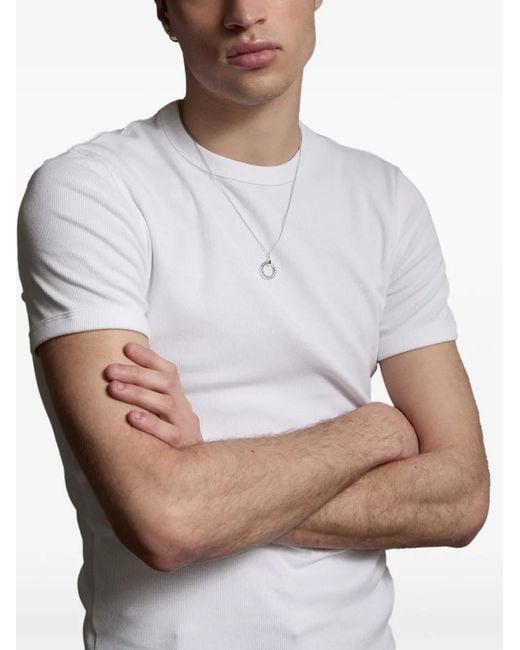 Mateo White Screw Circ Necklace for men
