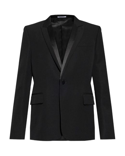 McQueen Black Shawl-Lapel Single-Breasted Blazer for men