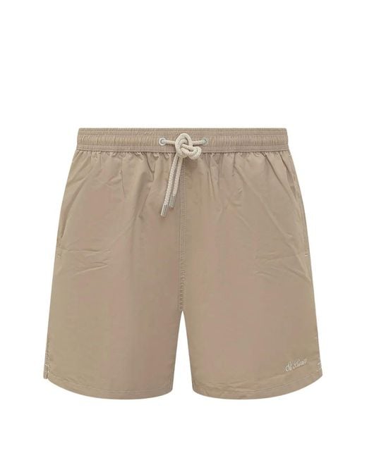 Mc2 Saint Barth White Patmos Swim Shorts for men