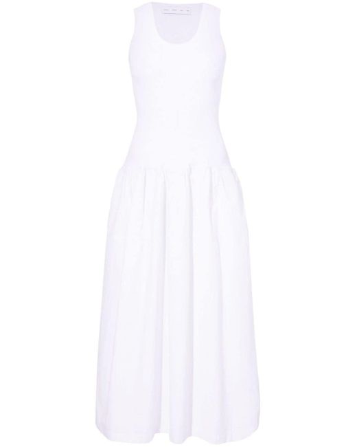 Proenza Schouler White Kleid mit U-Ausschnitt