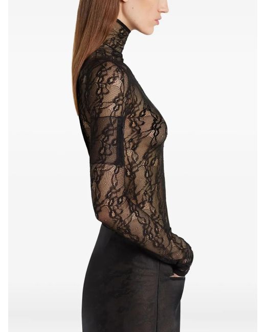 Haut À Empiècements En Dentelle Courreges en coloris Black