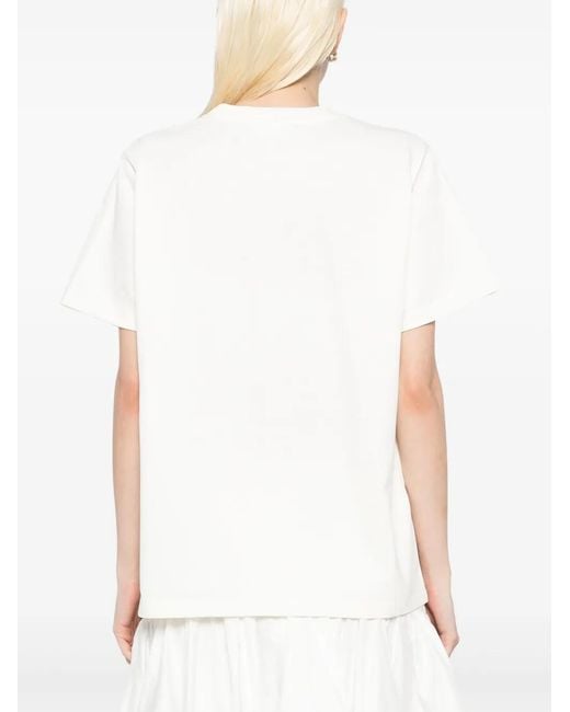 Ganni White Embroidered Logo T-Shirt