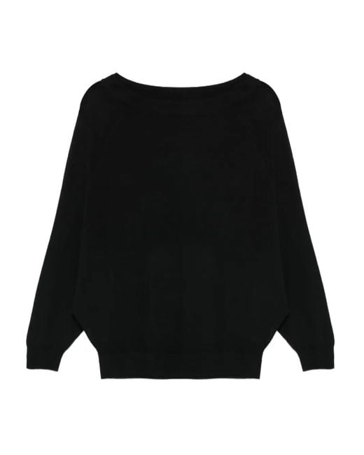 Majestic Filatures Sweater Van Merinowol in het Black