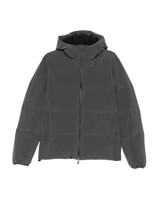 メンズ Herno フーデッド キルティングコート Gray