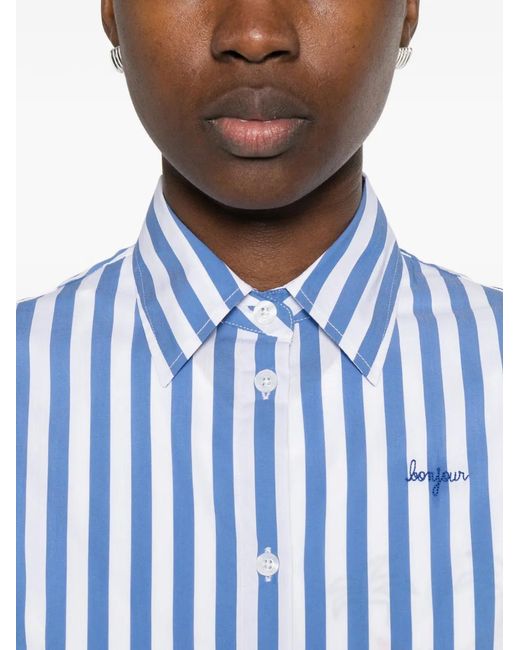 Maison Labiche Blue Striped-Pattern Shirt