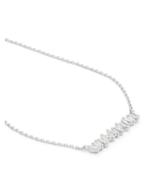 Suzanne Kalan White 18Kt Bar Diamond Necklace