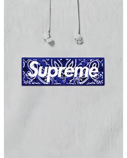 Supreme Gray Bandana Box Logo Hooded Sweatshirt for men