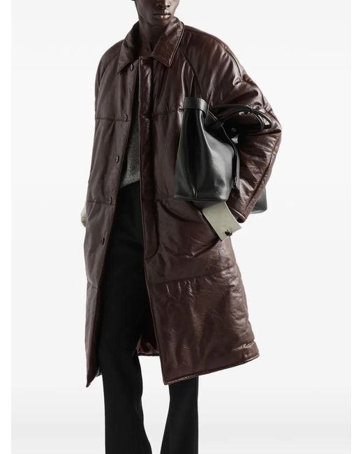 Prada Brown Padded Nappa-Leather Coat for men