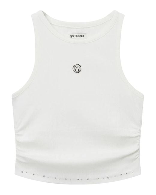 Musium Div. White Geripptes Tanktop