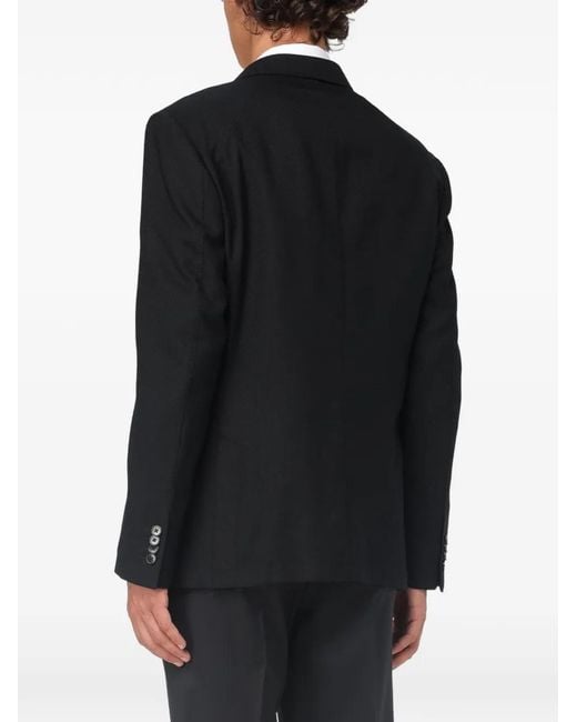 Zegna Black Wool Single-Breasted Blazer for men