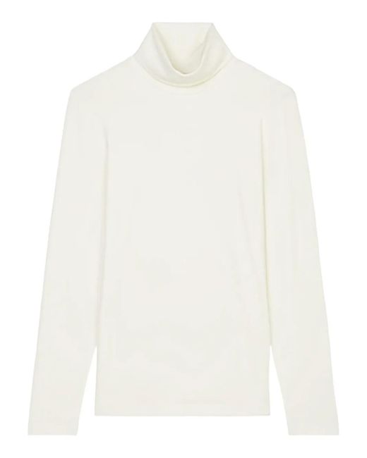 Marc O' Polo White High-Neck Long-Sleeve Top