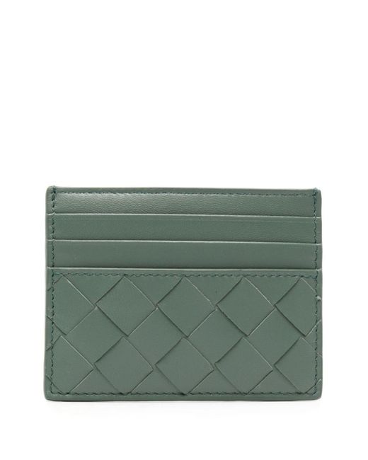 Bottega Veneta Green Intrecciato Leather Cardholder - Women's - Calf Leather