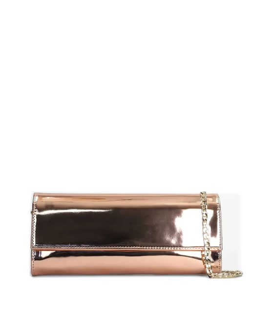Aldo Castagna Pink Metallic Chain-Strap Clutch