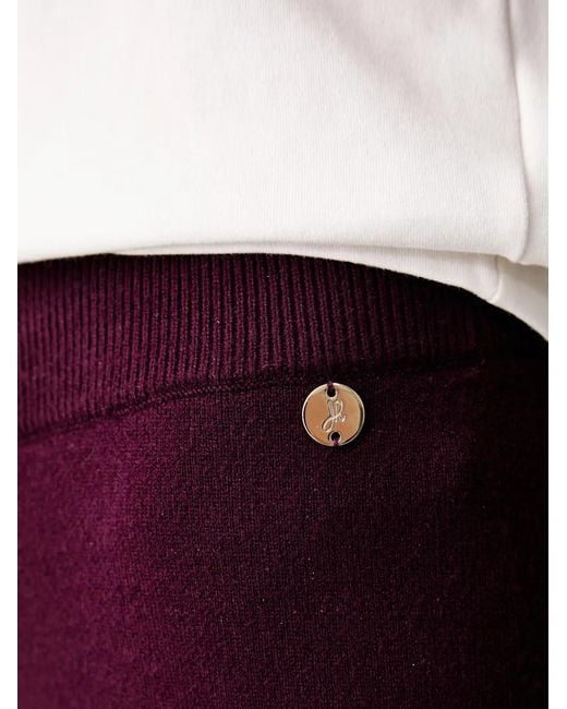 Joseph Ribkoff Red Drawstring Fine-Knit Straight Trousers