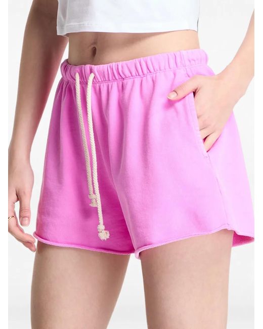 Gap Pink Drawstring Raw-Edge Mini Shorts