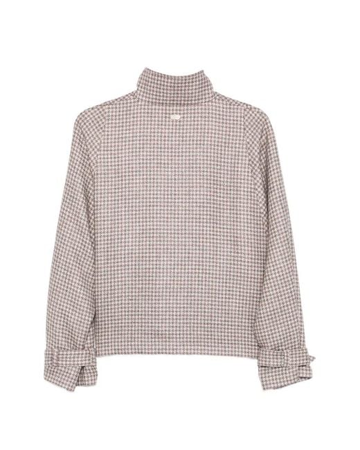 Agnona Gray Houndstooth Pocket Jacket