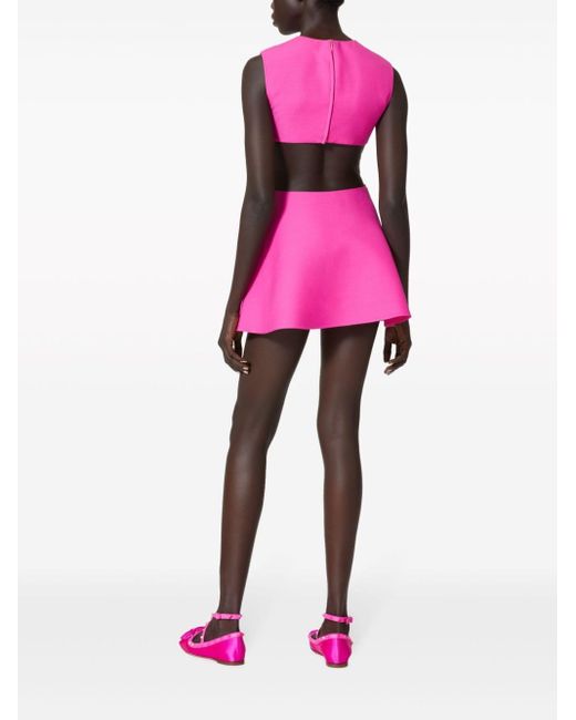 Valentino Garavani Mini-jurk Met Roos-applicatie in het Pink