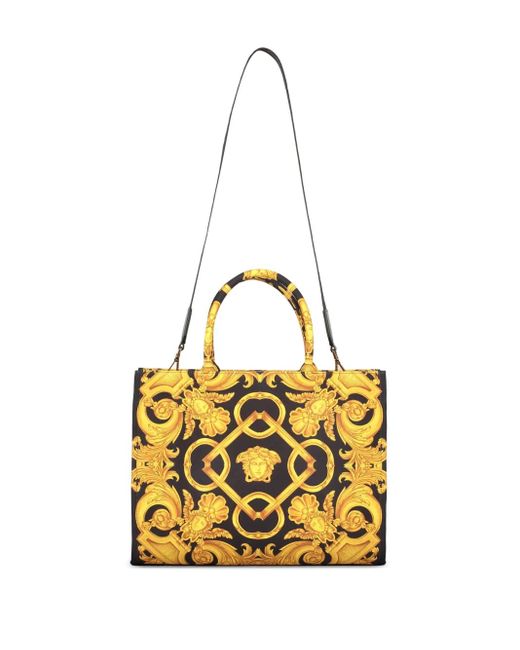 Versace Metallic Canvas Tote Bag