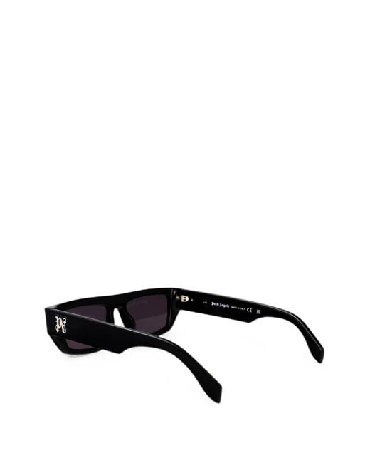 Palm Angels Black Hercules Logo-Plaque Sunglasses for men