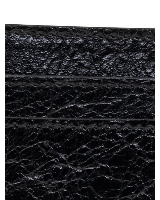 Balenciaga Black Logo-Plaque Leather Cardholder for men