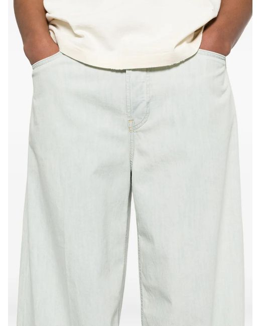 Golden Goose Deluxe Brand White Straight Trousers for men