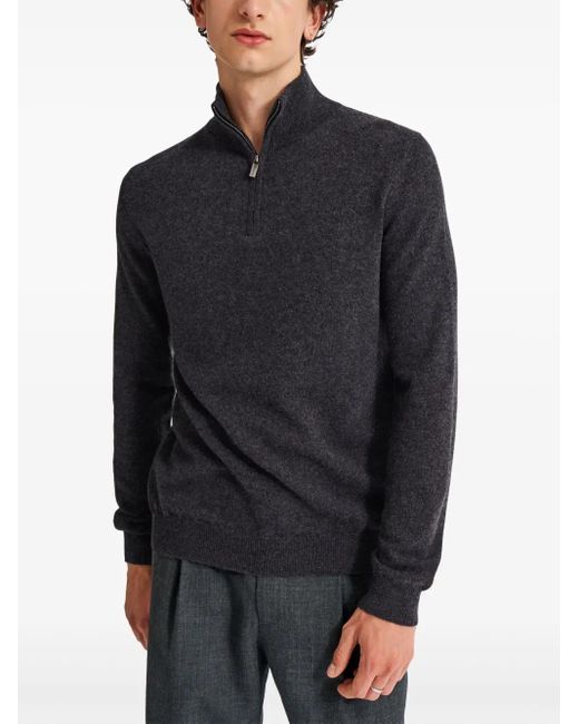 Pringle of Scotland Blue Zip Cashmere Jumper for men