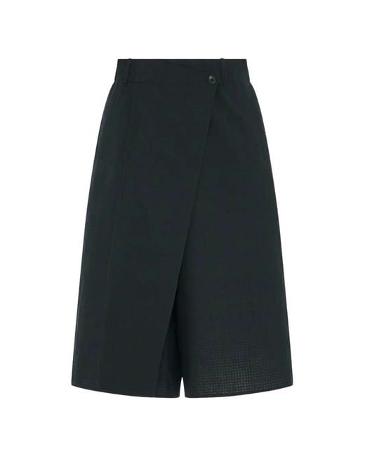6397 Gray Wrap-Detail Knee-Length Shorts