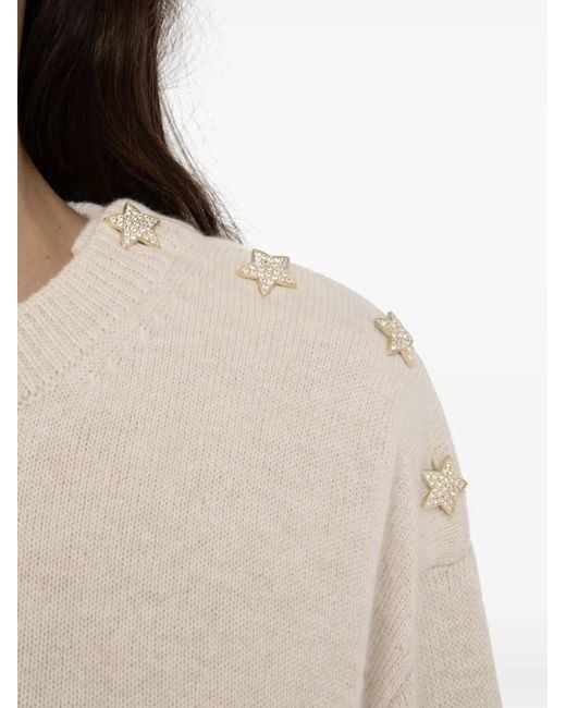 Zadig & Voltaire White Swyna Lc Bijoux Star-Embellished Sweater