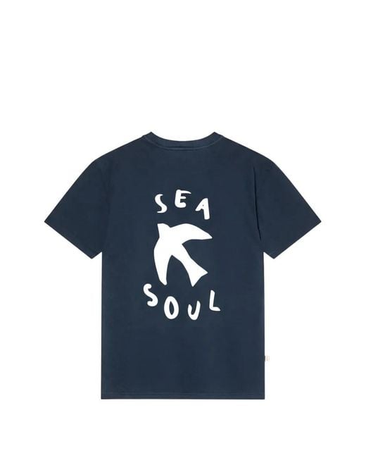 La Paz Blue Botelho Sea Soul Graphic-Print T-Shirt for men